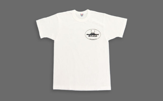 【Ｔシャツ白M】三笠帽子（M、紺）・Tシャツ（M、白）セット 記念艦三笠 Tシャツ ティーシャツ 帽子 三笠 軍艦 横須賀 横須賀市 セット【公益財団法人 三笠保存会】 [AKBC001-2]