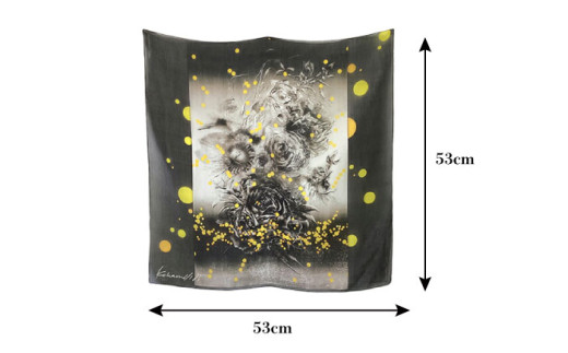 「再生の薔薇」ストール 約107cm×約107cm ストール koharu 版画家 薔薇 シルク ファッション 衣類 横須賀 神奈川【有限会社カヤマ】 [AKAR009]