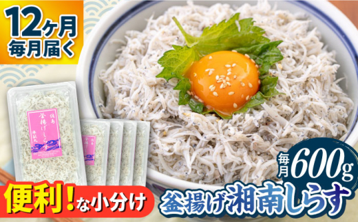 【全12回定期便】釜揚げ 湘南しらす 600g 小分け 120g×5パック / しらす 湘南 ふわふわ 食感 冷凍 国産 シラス お取り寄せ 人気 佐島 横須賀 かながわブランド 神奈川県【平敏丸】 [AKEZ007]