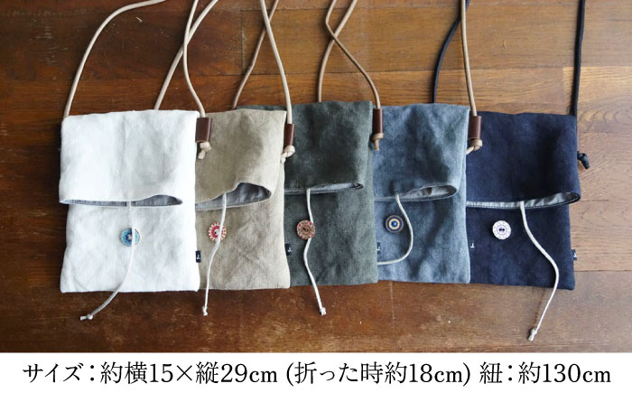 【キナリ】【紐：キナリ】リネン帆布のスマホショルダー【Jonico.handwork】 [AKGD002-28]