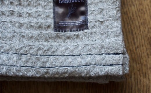 【ネイビーライン】ふんわり育つワッフルリネンのライン入り バスタオル(大きめマス) バスタオル タオル リネン 国産 100％ 【Jonico.handwork】 [AKGD004-3]