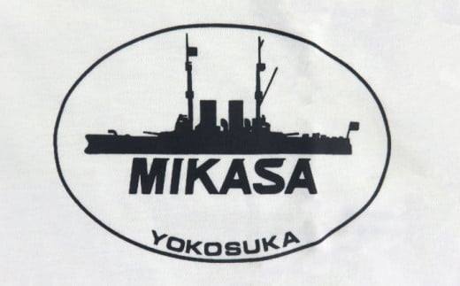 【Ｔシャツ白M】三笠帽子（M、紺）・Tシャツ（S〜LL、白）セット 記念艦三笠 Tシャツ ティーシャツ 帽子 三笠 軍艦 横須賀 横須賀市 セット【公益財団法人 三笠保存会】 [AKBC001-2]