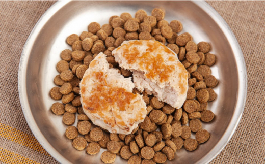 【全6回定期便】ペットフード 鶏むね 100%ハンバーグ 10個セット ペット 犬 猫 手作り 国産 てづくり こだわり ドッグフード  横須賀 【ペットフードYM japan】 [AKEX008]