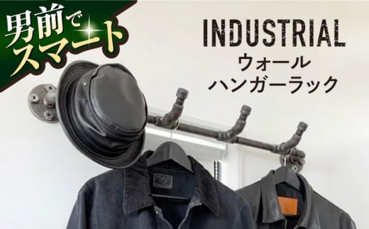 鉄・インダストリアルパイプハンガー(壁掛け型) ハンガーラック ウォールハンガーラック 壁かけ 壁掛け 無骨 スマート シンプル インテリア 【ANAテック株式会社】 [AKBD006]