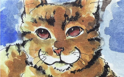 ネコのいる風景　ドライドッグを見守ネコー浦賀ドライドッグ ハンカチーフ  約53cm×約53cm ハンカチ ねこ ネコ 猫 栗原君古 叶神社 横須賀 神奈川【有限会社カヤマ】 [AKAR003]