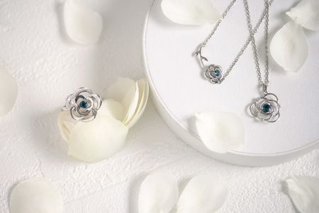 Blue Rose Pt トパーズ ネックレス レディース ジュエリー アクセサリー