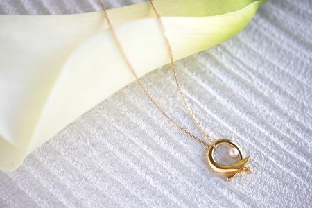 Calla K10 ダイヤモンド パールネックレス レディース ジュエリー アクセサリー