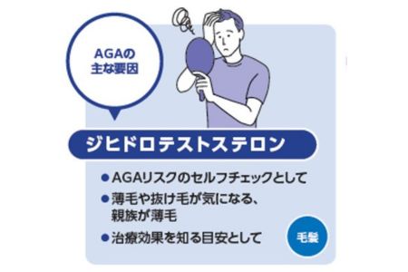 AGAによる薄毛リスクが、髪の毛数本でわかる！【毛髪ホルモン量測定キット（DHT）】