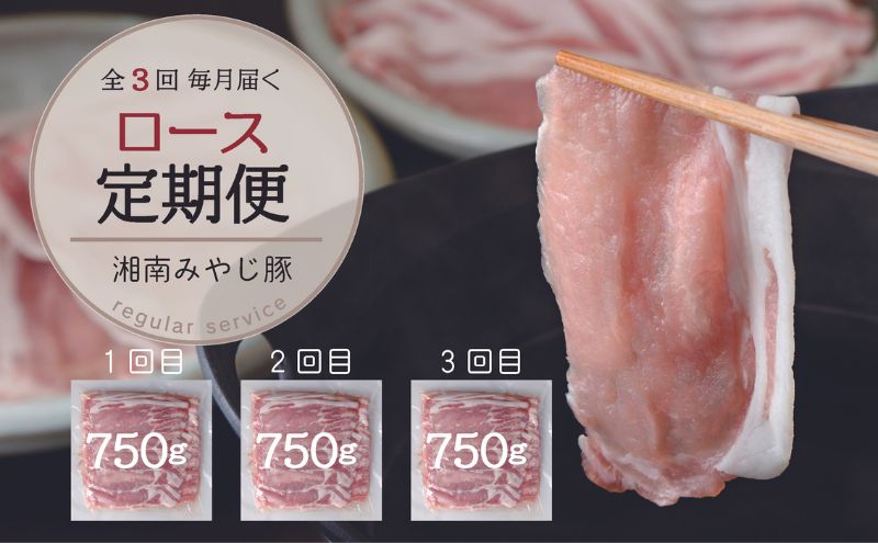 【毎月定期便】ブランド豚肉 みやじ豚ロース750g しゃぶしゃぶ肉 すき焼き 鍋 定期便 全3回