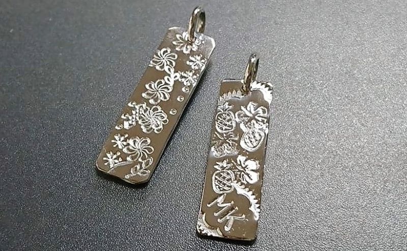 彫金 刻印 ペンダント トップ 制作 体験 コース 2名 初心者 SILVER シルバー 湘南 江の島