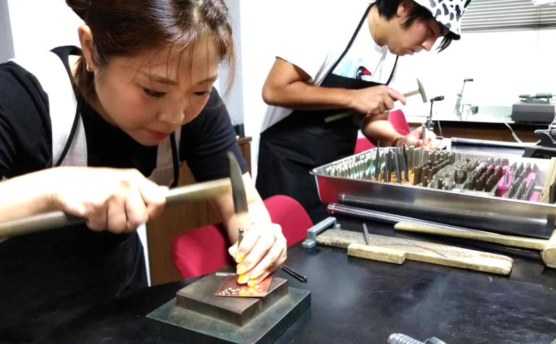 彫金 刻印 リング 制作 体験 コース 1名 初心者 指輪 湘南 江の島 シルバー SILVER