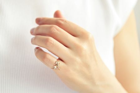 Mimosa K10 シトリン Pinky Ring レディース ジュエリー アクセサリー【1号～9号】