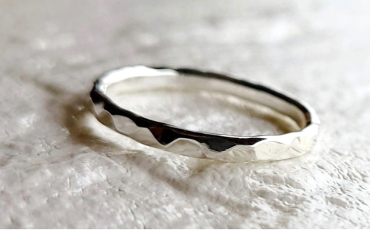 シルバーリング 槌目リング 1.8㎜ 選べるサイズ  アクセサリー 指輪 アクセサリー ジュエリー シルバー リング レディース メンズ ペア シンプル 一点もの 華奢リング ピンキーリング プレゼント ギフト 贈り物 シルバー950 ふるさと納税 10000円 リング SILVER  FABBRICA OSAWA 神奈川 湘南 藤沢