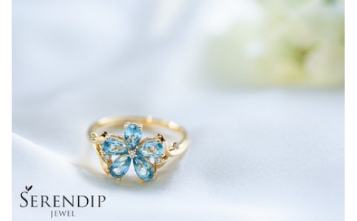 ブルースター blue star K10 トパーズ ダイヤモンド リング レディース ジュエリー アクセサリー 【7号～14号】指輪 ゆびわ りんぐ ring レディース シンプル 一点もの おしゃれ かわいい プレゼント ギフト 株式会社菜畑 神奈川 湘南 藤沢