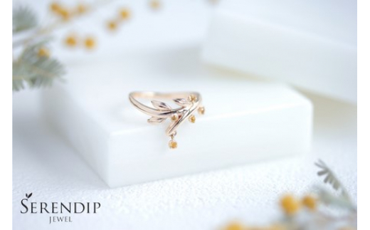 Mimosa K10 シトリン Pinky Ring レディース ジュエリー アクセサリー【1号～9号】 指輪 ゆびわ ピンキー りんぐ ring レディース シンプル 一点もの おしゃれ かわいい プレゼント ギフト SERENDIPJEWEL 株式会社菜畑 神奈川 湘南 藤沢