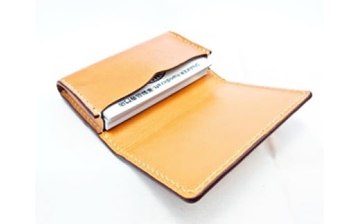 【SNAKER-handicraft】本革栃木レザー使用 名刺入れ　SNAKERオリジナルホック無し　キャメル