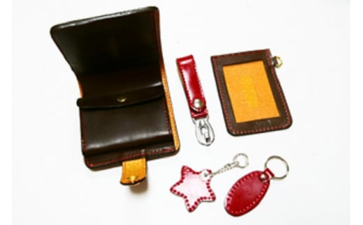 ランドセル リメイク 5点 Bセット ( ハーフウォレット スルーパスケース ベルトループ キーホルダー星型 キーホルダー楕円型 ) 本革 合皮 鞄 カバン かばん kaban 手縫い ハンドメイド 革専門店 手作り SNAKER-handicraft 神奈川 湘南 藤沢