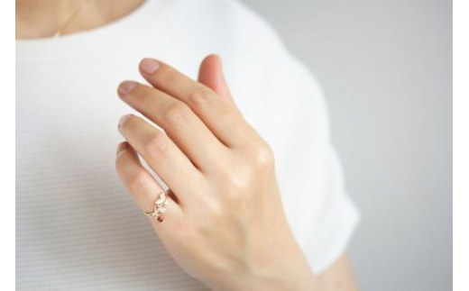 K10 Strawberry ガーネット トパーズ Pinky Ring レディース ジュエリー アクセサリー【1号～9号】リング りんぐ 指輪  ピンキー イエローゴールド  がーねっと シンプル おしゃれ かわいい プレゼント ギフト SERENDIPJEWEL 株式会社菜畑 神奈川 湘南 藤沢