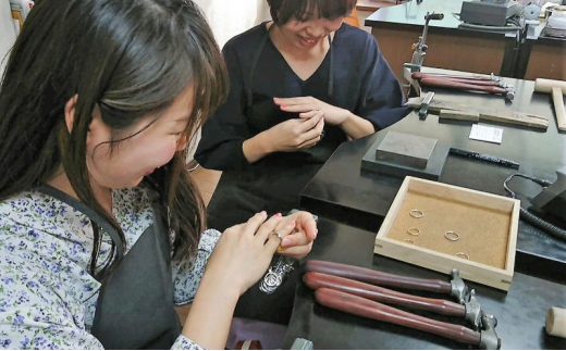 テクスチャーリング 制作 体験 コース 1名 K14GF SILVER 指輪 アクセサリー ジュエリー リング  ペア シンプル 一点もの ペアリング かわいい おしゃれ プレゼント りんぐ ring ギフト 贈り物 FABBRICA OSAWA 神奈川 湘南 藤沢