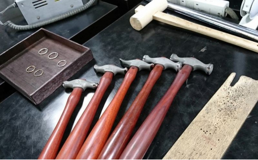 彫金 テクスチャー 制作 体験 コース 2名 シルバー950 K14GF SILVER  アクセサリー ジュエリー ペア シンプル 一点もの かわいい おしゃれ プレゼント ギフト 贈り物 ふるさと納税 体験 FABBRICA OSAWA 神奈川 湘南 藤沢