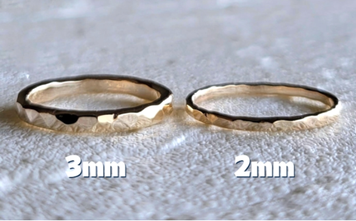アクセサリー K14GF 槌目リング 3㎜幅 選べるサイズ 指輪 アクセサリー ジュエリー K14 ゴールドフィルド リング レディース メンズ ペア シンプル 一点もの 華奢リング ペアリング ピンキーリング かわいい おしゃれ プレゼント ギフト 20000円 贈り物 FABBRICA OSAWA 神奈川 湘南 藤沢