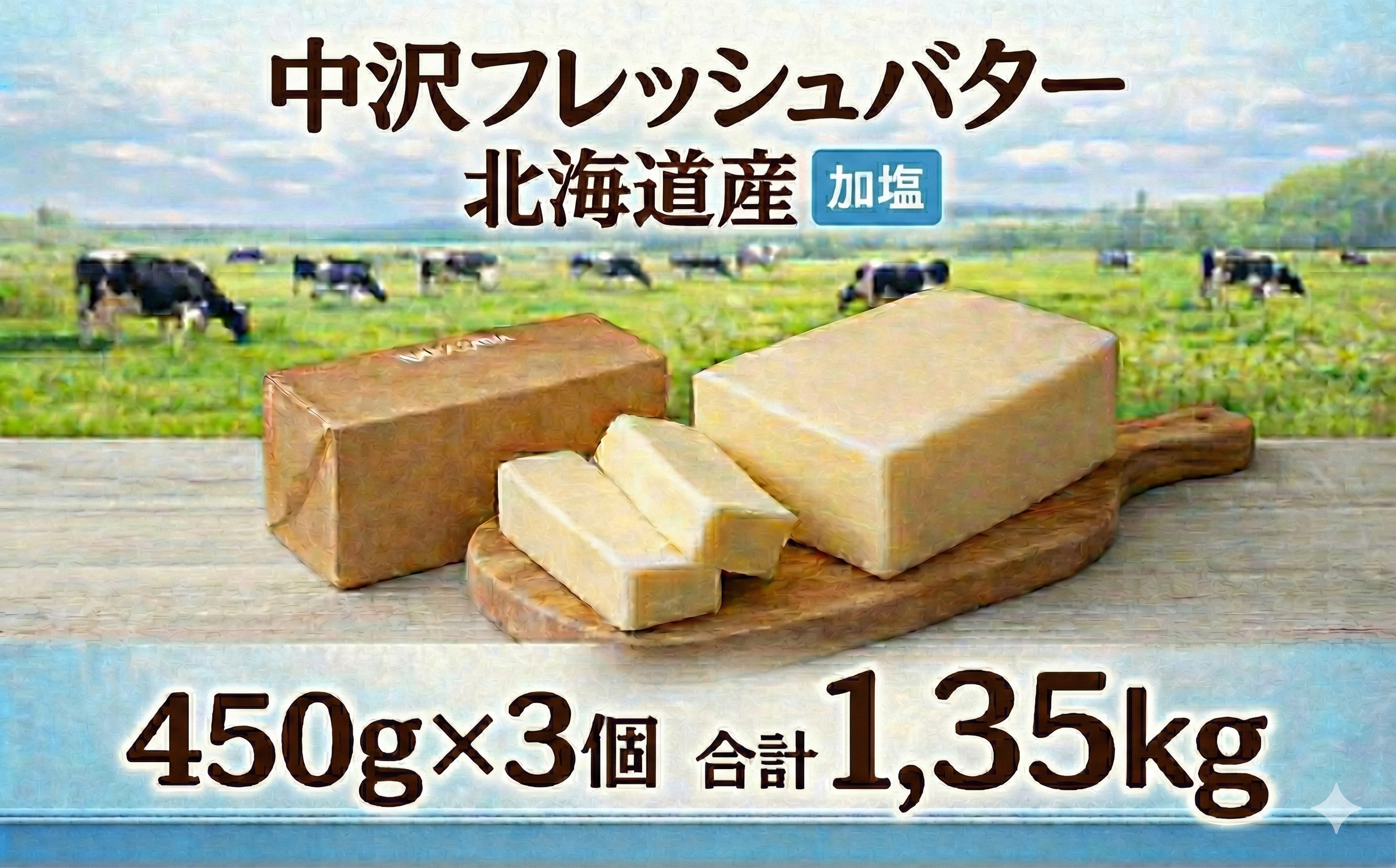 加塩 フレッシュ バター 450g × 3個 計 1.35kg 北海道 原乳 Butter ばたー butter パン 洋食 国産バター 生乳 ミルク お菓子作り 朝食 ぱん 北海道バター 調理バター 中沢フレッシュバター 栄養 中沢乳業 神奈川 藤沢市 藤沢