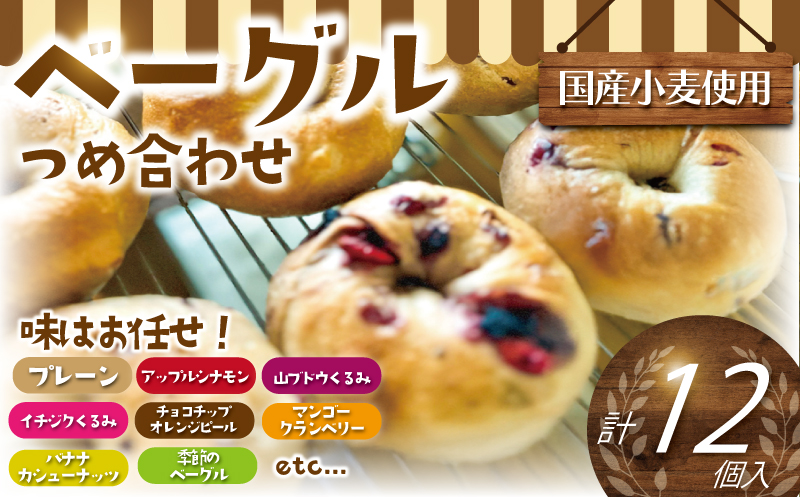 べーぐる 詰め合わせ 12個 セット 国産 小麦 国産 厳選 小麦 ベーグル パン ぱん be-guru pann pan プレーン ブルーベリー チョコ イチジク くるみ 地元 野菜 朝食 個包装 楽しみ 冷凍 プレゼント ギフト 手土産 喜ぶ muginami BAKERY ムギナミベーカリー 神奈川 湘南 藤沢