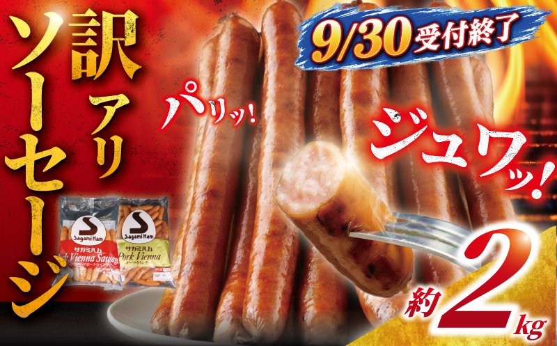 ウィンナー 計 2kg  (1kg × 2袋)  ウインナー セット 肉 豚肉 ソーセージ そーせーじ ういんなー お肉 niku あらびき 加工 食品 詰め合わせ 冷蔵 弁当 おかず ホットドック バーベキュー おつまみ 人気 美味しい サガミハム エア・ウォーターアグリ＆フーズ株式会社 神奈川 湘南 藤沢