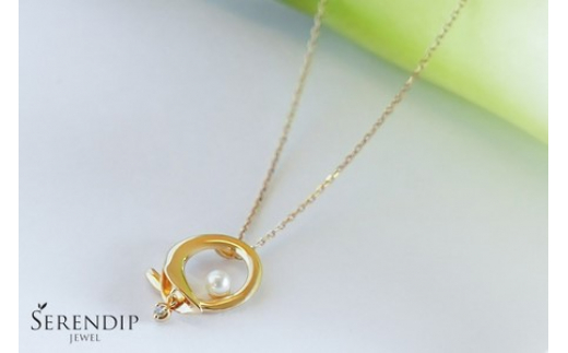 Calla K10 ダイヤモンド パールネックレス レディース ジュエリー アクセサリー  ねっくれす ダイヤ だいや ペンダント イエローゴールド  パール シンプル 一点もの おしゃれ かわいい プレゼント ギフト 贈り物 株式会社菜畑 神奈川 湘南 藤沢