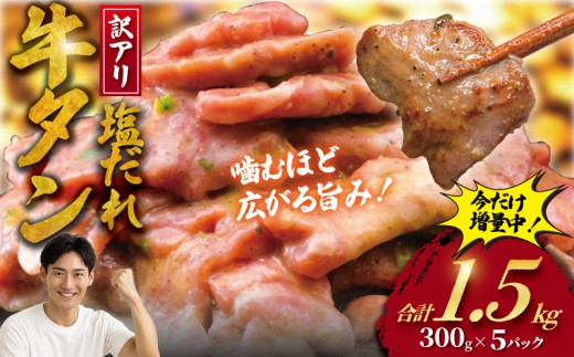 牛タン 計 1.5kg 塩ダレ ( 300g × 5 パック ) 切り落とし 牛たん 牛 たん タン 牛肉 塩 たれ タレ 味付 gyutan 訳アリ 訳有 訳有り わけあり 訳あり品 ワケアリ 焼肉 おすすめ 肉 お肉 ビーフ ぎゅうにく 簡単調理 BBQ おかず 冷凍 焼き肉 タカギフーズ 神奈川 湘南 藤沢市