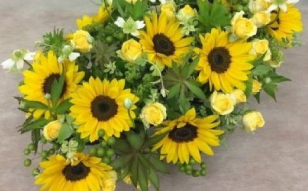 アレンジメント Mサイズ_イエロー/オレンジ系