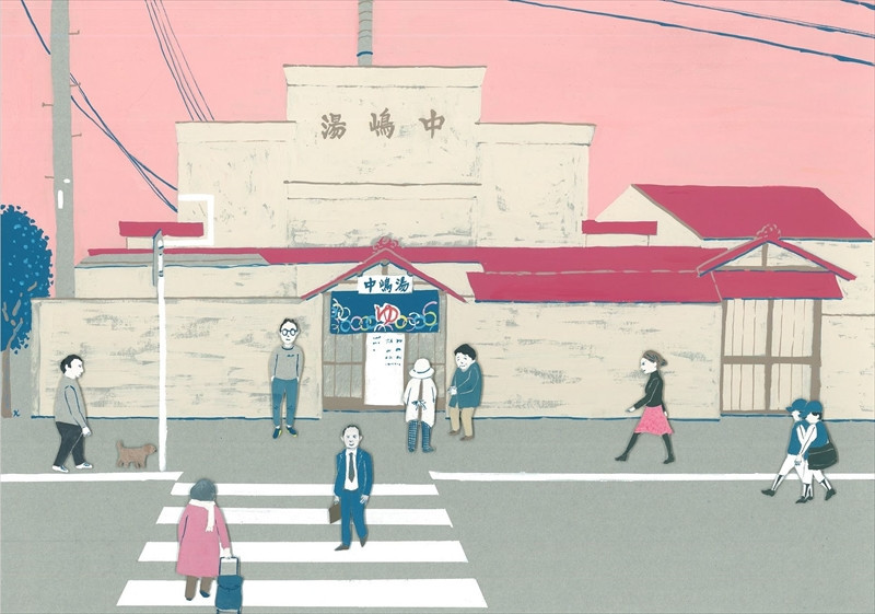 ポストカード3枚とミニブックセット【画家 風景描写 小田原 作品集 100x148mm 150x150mm 紙 絵はがき アートブック 小田原たてものさんぽ 建物　散歩 アート作品 屋内装飾 神奈川県 小田原市 】