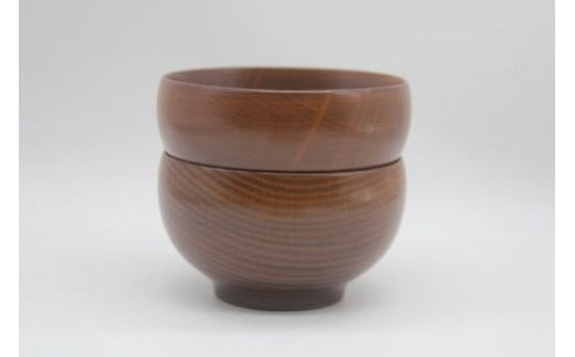 【期間限定！試供品木製スプーン付き！】漆めいぼく椀 中 ２樹種セット(ブナ・サクラ)【めいぼく椀11.5φ×6.8cm 手作り ふき漆塗り 国産天然木 おしゃれ プレゼント 記念 お祝い お椀 漆 2客セット ペア 夫婦 神奈川県 小田原市 】