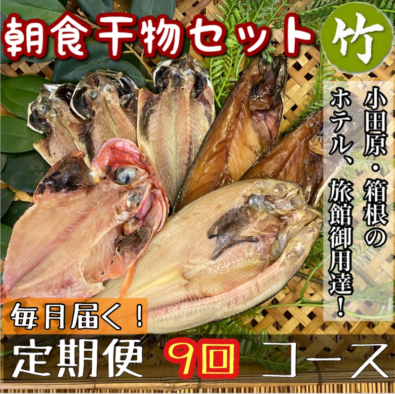 【毎月定期便9回】小田原、箱根の旅館、ホテル御用達！朝食干物セット 竹【 まぐろや 神奈川県小田原市 】