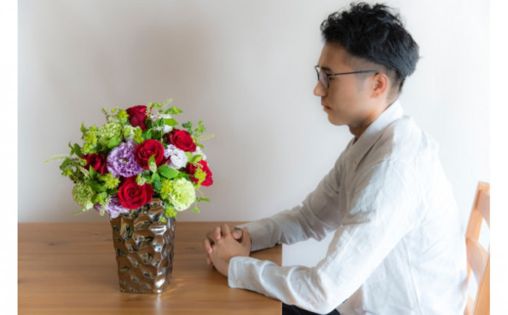 アレンジメント Mサイズ_レッド系