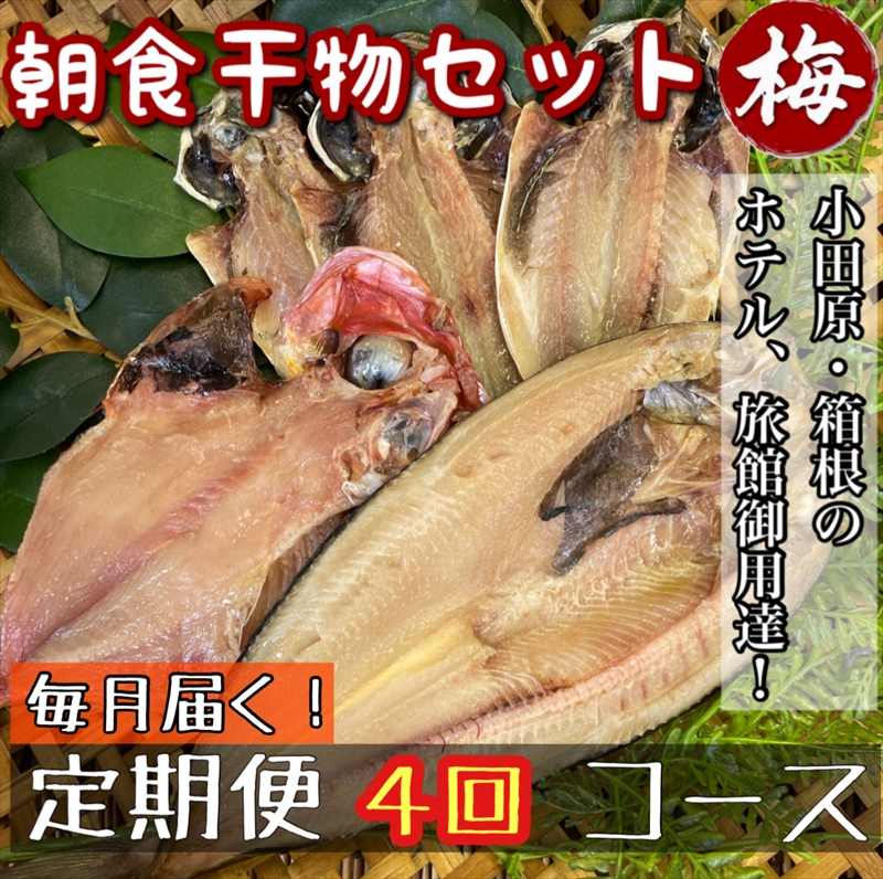 【毎月定期便4回】小田原、箱根の旅館、ホテル御用達！朝食干物セット 梅【 まぐろや 神奈川県小田原市 】