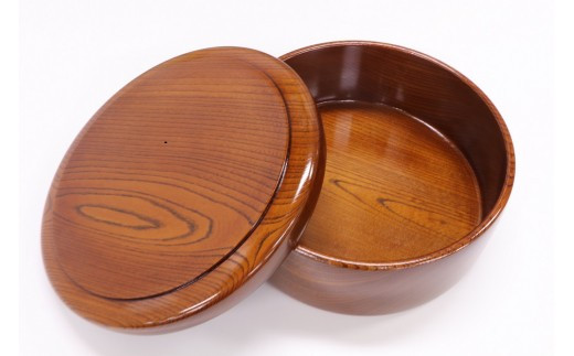 小田原漆器　1尺2寸茶ビツ【漆塗り 国産天然木 おしゃれ プレゼント 記念 お祝い ふっくらとしたデザイン 木製食器 日用品 キッチン用品 木製 直径385mm×高さ140mm 小田原漆器 神奈川県 小田原市 】