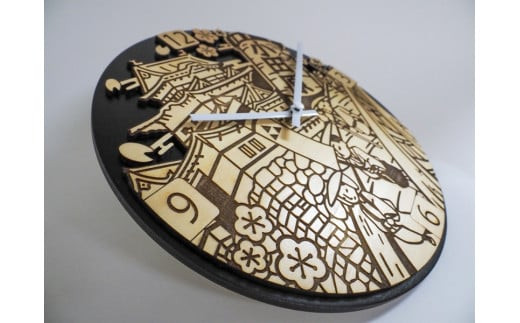 新マンホールデザイン「小田原巡り」制作記念時計【マンホール 小田原マンホール 小田原巡り 制作記念時計 マンホールモチーフ時計 直径：250mm 厚さ（本体部分）：9mm 厚さ（時計部分含む）：26mm 神奈川県 小田原市 】