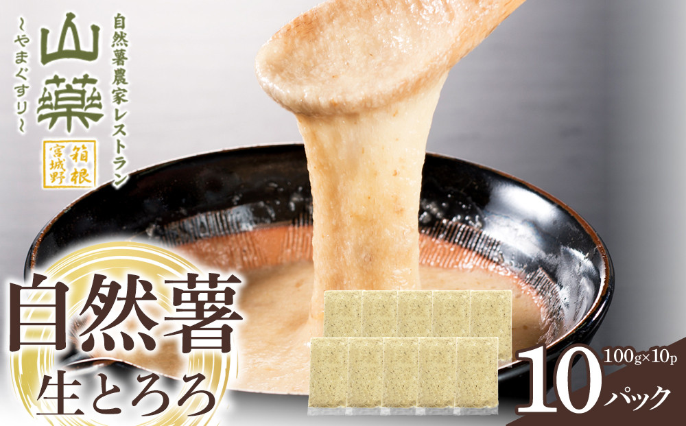 自然薯の味をお楽しみください。自然薯生とろろ100ｇ×10ｐセット【とろろ 極上とろろ 山芋 お家用 家庭用 国産 セット商品 自然薯 神奈川県 小田原市 】