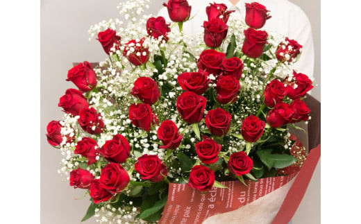 赤バラの花束 36本「ロマンチックな瞬間」