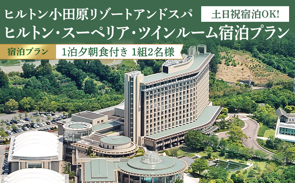 【チケット有効期限延長！】土日祝宿泊OK!　ヒルトン・スーペリア・ツインルーム宿泊プラン　1泊夕朝食付き＜1組2名様＞★オーシャンビュー！天然温泉大浴場、プール施設利用含む【 ツインルーム オーシャンビュー 土日祝宿泊OK 神奈川県 小田原市 】