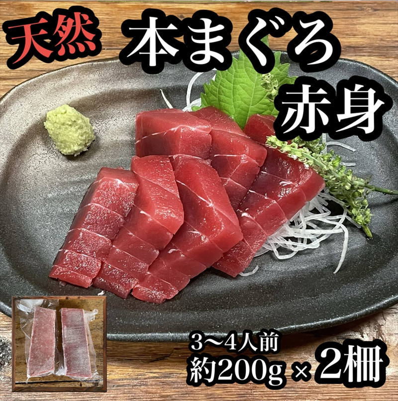 貴重な天然本鮪 赤身 約200g×2柵　約3 4人前●マグロの中心部天身を使用！【赤身 天身 惣菜 海鮮 お取り寄せ 御中元 お中元 お歳暮 父の日 母の日 贈り物 日本酒 焼酎】【神奈川県小田原市早川】
