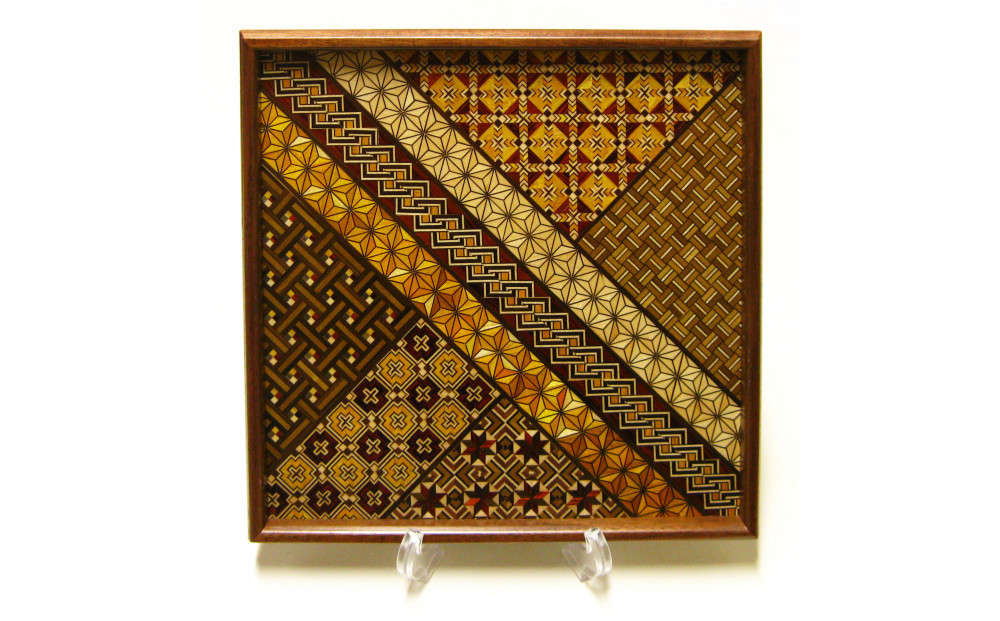 【箱根寄木細工　正角盆　小】