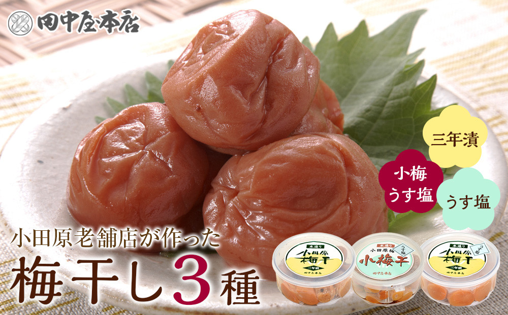 小田原老舗店が作った梅干しカップ3種類セット