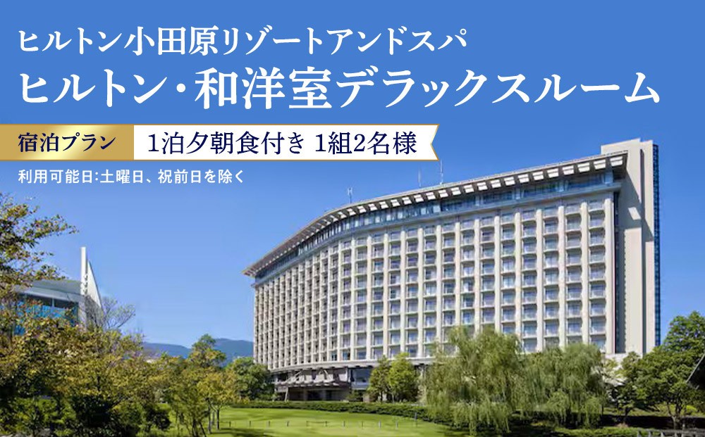 【チケット有効期限延長！】ヒルトン・和洋室デラックスルーム　1 泊夕朝食付き＜1組2名様＞【オーシャンビュー フィットネス 天然温泉大浴場 バーデゾーン 朝食ビュッフェ 都心から１時間のリゾート ファミリーステイ可能 ヒルトン 神奈川県 小田原市 】