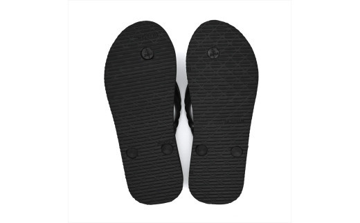 海にかえる生分解性の国産ビーチサンダル「SIX LINE」☆小田原城型フローティングキーホルダー付き ソール：ブラック×鼻緒：ブラック・29cm【高島屋選定品】