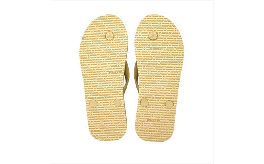 海にかえる生分解性の国産ビーチサンダル「SIX LINE」☆小田原城型フローティングキーホルダー付き ソール：ナチュラル×鼻緒：ナチュラル・24cm【高島屋選定品】