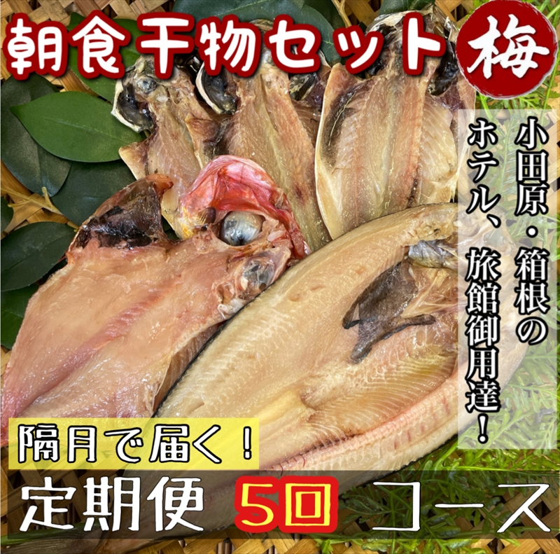 【隔月定期便5回】小田原、箱根の旅館、ホテル御用達！朝食干物セット 梅【 まぐろや 神奈川県小田原市 】