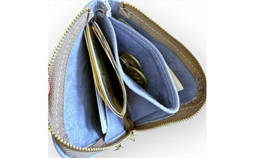 鹿革L字財布ミニ　ブルーグレー【 財布 神奈川県 小田原市 】