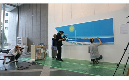 壁掛け壁画　小田原の風景など　大型オリジナルアート　壁のサイズに合わせたキャンバス作品　4メートル程度まで　海　山　空